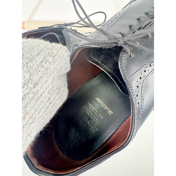 Allen Edmonds McAllister Black Leather Oxford Wingtip Dress Shoes Mens Size 14 - Picture 9 of 9